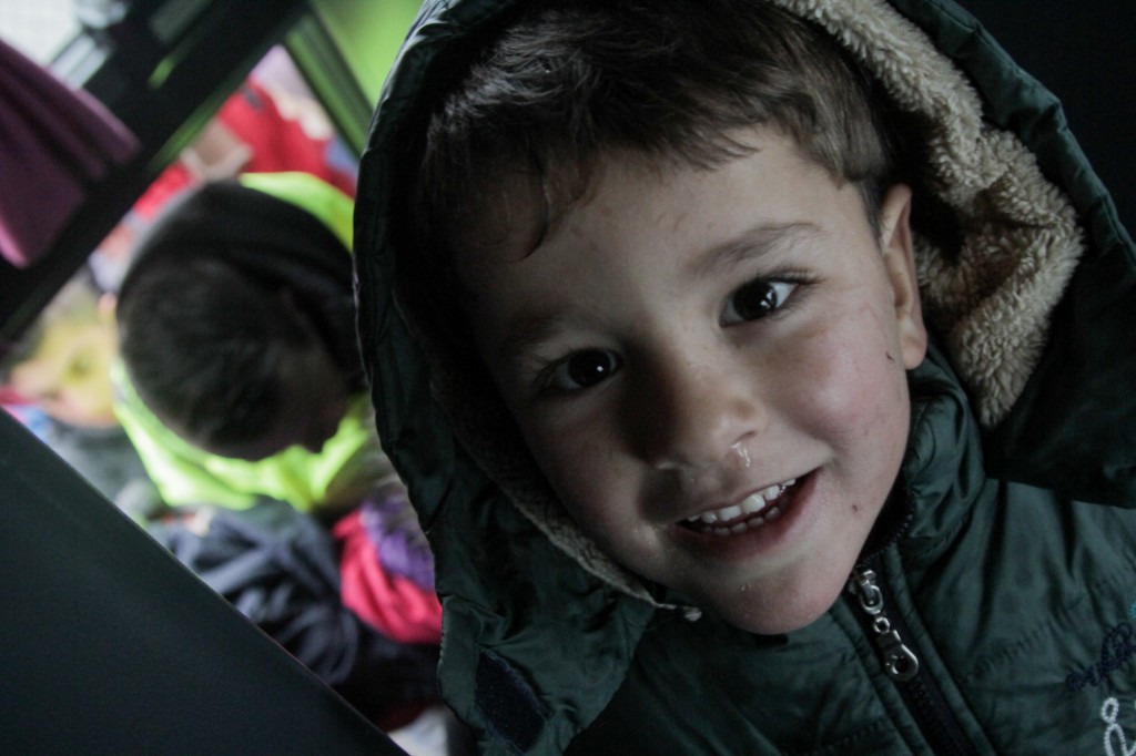 Greece. As heavy snow falls on Lesvos vulnerable refugees are moved to warm accommodation